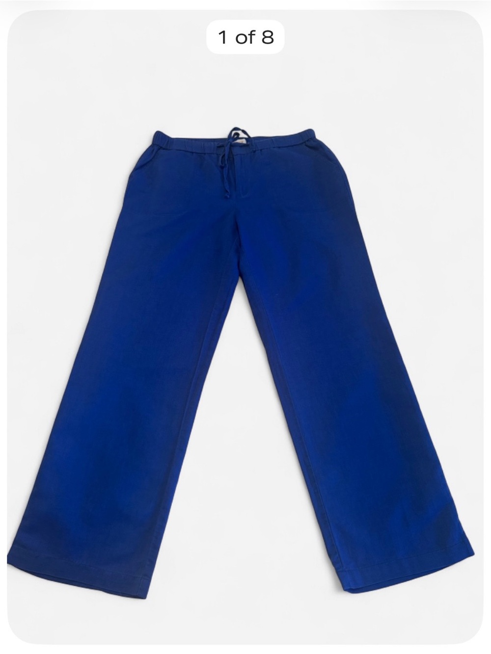 Liz Claiborne Women’s Medium Cobalt Blue Linen Blend Drawstring Pants